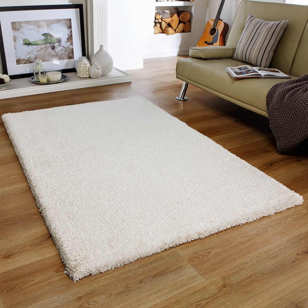 Softness Shaggy Rugs in Cream